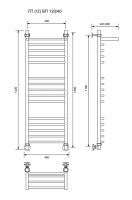 ЛТ (г2) ВП-120/40/46 с полочкой водяной Полотенцесушители «Ника»