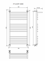 ЛТ (г2) ВП-120/60/66 с полочкой водяной Полотенцесушители «Ника»