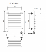 ЛТ (г2) ВП-60/40/47 с полочкой электрический Полотенцесушители «Ника»