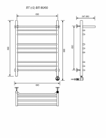 ЛТ (г2) ВП-80/60/67 с полочкой электрический Полотенцесушители «Ника»