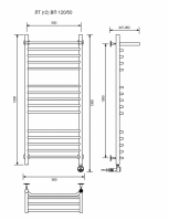 ЛТ (г2) ВП-120/50/57 с полочкой электрический Полотенцесушители «Ника»