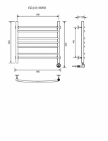 ЛД (г2)-60/60/67 без полочки электрический Полотенцесушители «Ника»