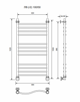 ЛВ (г2)-100/50/56 без полочки водяной Полотенцесушители «Ника»