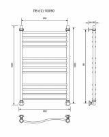ЛВ (г2)-100/60/66 без полочки водяной Полотенцесушители «Ника»