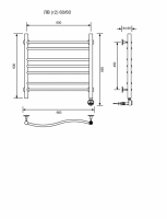 ЛВ (г2)-60/60/67 без полочки электрический Полотенцесушители «Ника»