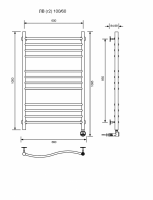 ЛВ (г2)-100/60/67 без полочки электрический Полотенцесушители «Ника»