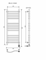 ЛВ (г2)-120/40/47 без полочки электрический Полотенцесушители «Ника»