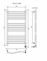 ЛВ (г2)-120/60/67 без полочки электрический Полотенцесушители «Ника»