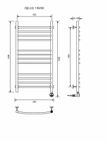 ЛД (г2)-100/50/57 без полочки электрический Полотенцесушители «Ника»