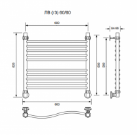ЛВ (г3)-60/60/66 без полочки водяной Полотенцесушители «Ника»