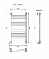 ЛВ (г3)-80/40/46 без полочки водяной Полотенцесушители «Ника»