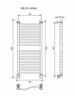 ЛВ (г3)-100/40/46 без полочки водяной Полотенцесушители «Ника»