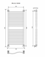 ЛВ (г3)-120/50/56 без полочки водяной Полотенцесушители «Ника»