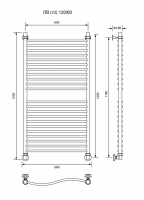 ЛВ (г3)-120/60/66 без полочки водяной Полотенцесушители «Ника»