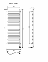 ЛВ (г3)-120/40/47 без полочки электрический Полотенцесушители «Ника»