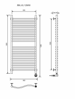 ЛВ (г3)-120/50/57 без полочки электрический Полотенцесушители «Ника»