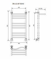 ЛВ (г2) ВП-80/40/46 с полочкой водяной Полотенцесушители «Ника»