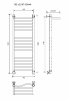 ЛВ (г2) ВП-120/40/46 с полочкой водяной Полотенцесушители «Ника»