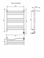 ЛВ (г2) ВП-80/60/67 с полочкой электрический Полотенцесушители «Ника»
