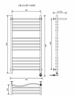 ЛВ (г2) ВП-120/60/67 с полочкой электрический Полотенцесушители «Ника»