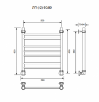 ЛП (г2)-60/50/56 без полочки водяной Полотенцесушители «Ника»