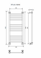 ЛП (г2)-100/40/46 без полочки водяной Полотенцесушители «Ника»