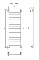ЛП (г2)-120/40/46 без полочки водяной Полотенцесушители «Ника»