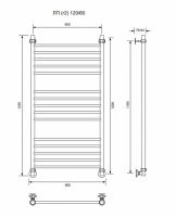 ЛП (г2)-120/60/66 без полочки водяной Полотенцесушители «Ника»