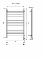 ЛП (г2)-100/60/67 без полочки электрический Полотенцесушители «Ника»