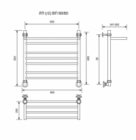 ЛП (г2) ВП-60/60/66 с полочкой водяной Полотенцесушители «Ника»