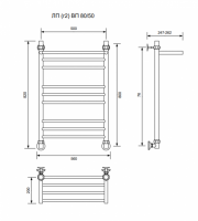 ЛП (г2) ВП-80/50/56 с полочкой водяной Полотенцесушители «Ника»