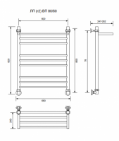 ЛП (г2) ВП-80/60/66 с полочкой водяной Полотенцесушители «Ника»