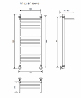 ЛП (г2) ВП-100/40/46 с полочкой водяной Полотенцесушители «Ника»