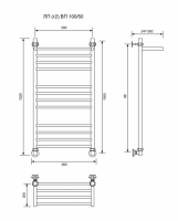 ЛП (г2) ВП-100/50/56 с полочкой водяной Полотенцесушители «Ника»