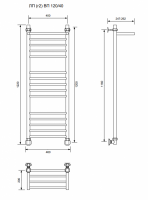 ЛП (г2) ВП-120/40/46 с полочкой водяной Полотенцесушители «Ника»