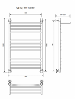 ЛД (г2) ВП-100/60/66 с полочкой водяной Полотенцесушители «Ника»