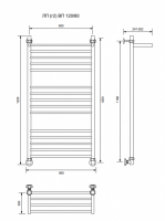 ЛП (г2) ВП-120/60/66 с полочкой водяной Полотенцесушители «Ника»