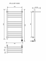 ЛП (г2) ВП-100/50/57 с полочкой электрический Полотенцесушители «Ника»