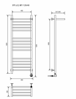 ЛП (г2) ВП-120/40/47 с полочкой электрический Полотенцесушители «Ника»