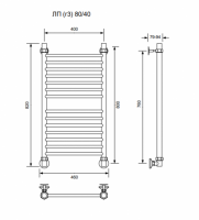 ЛП (г3)-80/40/46 без полочки водяной Полотенцесушители «Ника»