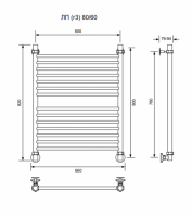 ЛП (г3)-80/60/66 без полочки водяной Полотенцесушители «Ника»