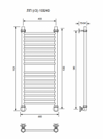 ЛП (г3)-100/40/46 без полочки водяной Полотенцесушители «Ника»