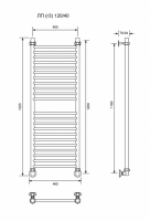 ЛП (г3)-120/40/46 без полочки водяной Полотенцесушители «Ника»