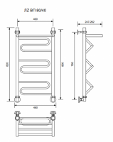 ЛZ ВП 80/40/46 с полочкой водяной Полотенцесушители «Ника»