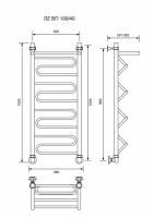 ЛZ ВП 100/40/46 с полочкой водяной Полотенцесушители «Ника»