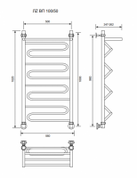ЛZ ВП 100/50/56 с полочкой водяной Полотенцесушители «Ника»