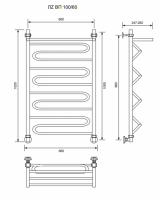 ЛZ ВП 100/60/66 с полочкой водяной Полотенцесушители «Ника»