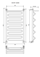 ЛZ ВП 120/60/66 с полочкой водяной Полотенцесушители «Ника»