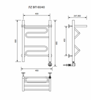 ЛZ ВП 60/40/47 с полочкой электрический Полотенцесушители «Ника»