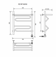ЛZ ВП 60/50/57 с полочкой электрический Полотенцесушители «Ника»